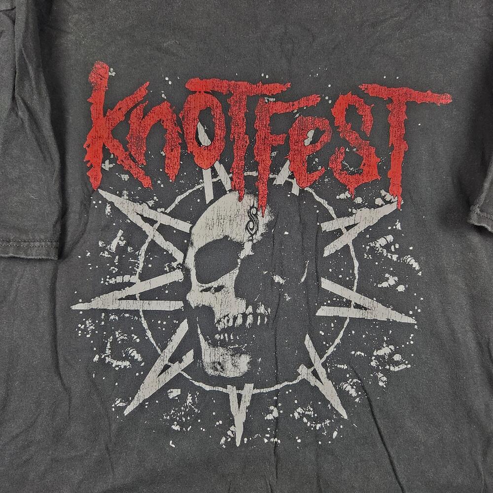 Knotfest Slipknot Shirt Mens 3XL Black Skull Logo Metal Festival Graphic Logo
